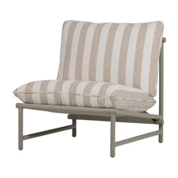 Fotoliu de grădină bej din metal/capitonat Elvo – WOOOD