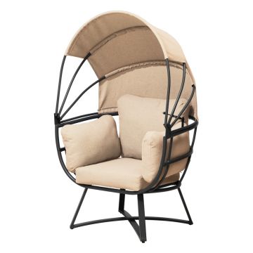 Fotoliu de grădină bej din metal Delos – Garden Pleasure