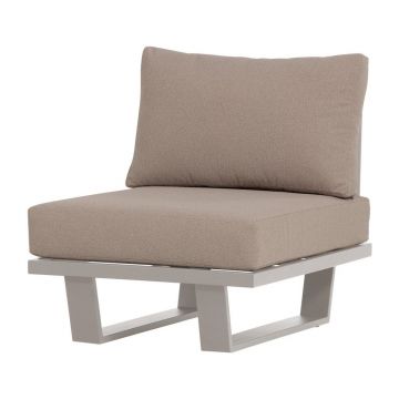 Fotoliu de grădină grej din metal/capitonat Bear – WOOOD