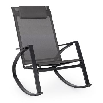 Fotoliu de grădină gri antracit din metal Ercolano – Bizzotto