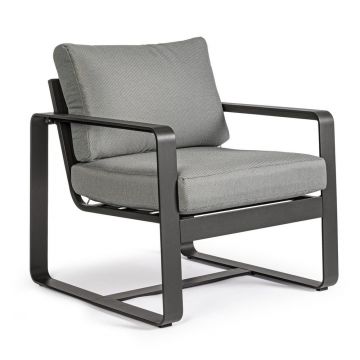 Fotoliu de grădină gri din metal Merrigan – Bizzotto