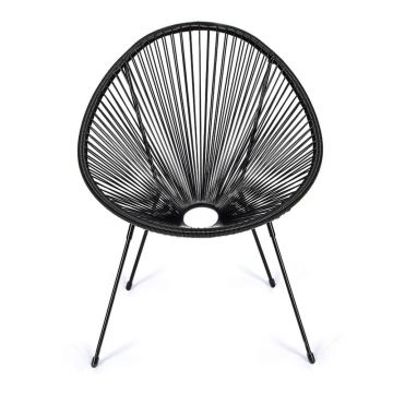 Fotoliu de grădină negru din metal/din plastic Avocado Comfort – Bonami Selection