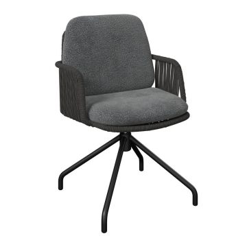 Fotoliu Pentru Grădină in metal, textil antracit, gri, gri închis