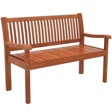 Outsunny Banc de grădină Banc exterior 2 locuri cu husă impermeabilă și spătar ergonomic Lemn maro deschis | Aosom Romania