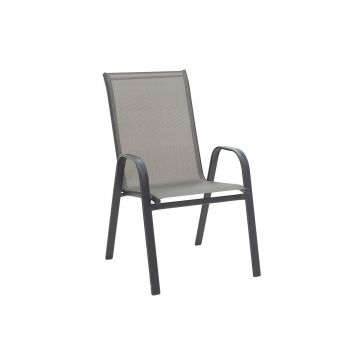 Scaun de gradina Calan, 55x75x95 cm, textilena/metal, gri
