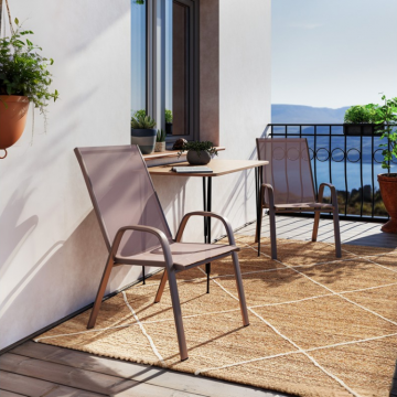 Scaun de gradina Calan, 55x75x95 cm, textilena/metal, gri