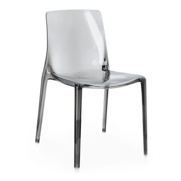 Scaun de grădină gri din plastic Adele – Bizzotto