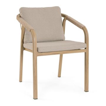 Scaun de grădină în culoare naturală din metal Kalimera – Bizzotto