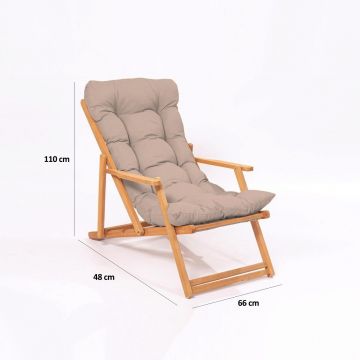 Scaun de gradina, Meya Dekor, My008, 50x81x50 cm, Lemn de fag, Maro / Natural