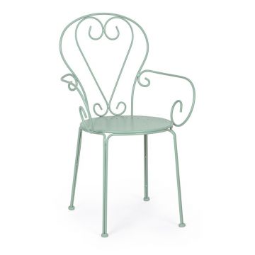 Scaun de grădină verde mentă din metal Etienne – Bizzotto