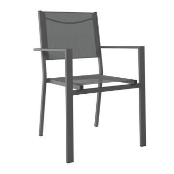 Scaun De Stivuit in metal, textil antracit, gri