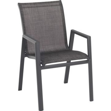 Scaun Stivuibil in metal, textil antracit, gri închis