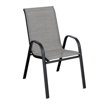 Scaun Stivuibil in metal, textil antracit, gri