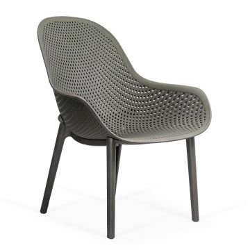 Scaun terasa gri din plastic cu cadru rezistent HRC 593