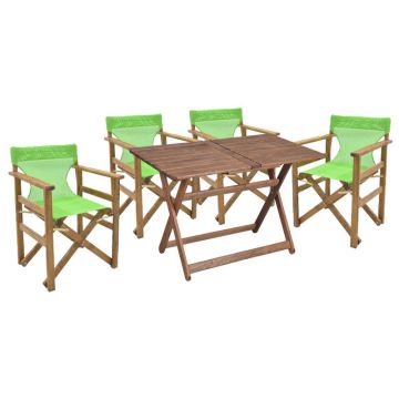 Set de cina Retto 5 piese din lemn de fag masiv nuc-inchis Gri-inchis 120x75x71cm 75x120