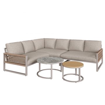 Set de lounge pentru grădină pentru 6-7 persoane, Bej | Aosom Romania