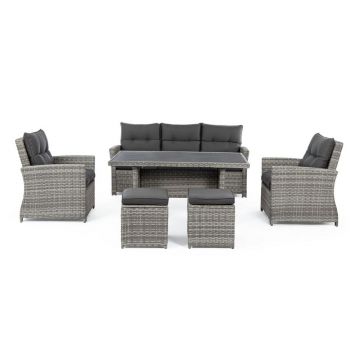 Set mobilier de grădină gri din ratan artificial pentru 6 persoane Ariel – Bizzotto