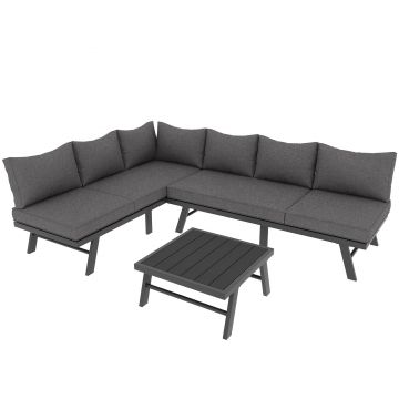 Set mobilier de grădină pentru 5-6 persoane, Gri | Aosom Romania