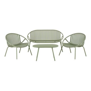 Set mobilier de grădină verde din plastic pentru 4 persoane Saly – House Nordic