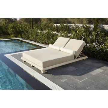 Sezlong de gradina, Clara, Hera, 150x36x212 cm, Ofelina, Bej