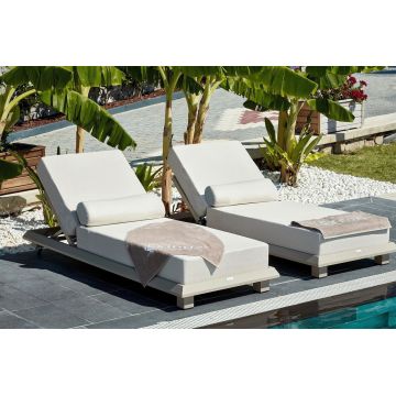 Sezlong de gradina, Clara, Pera, 70x36x212 cm, Ofelina, Bej
