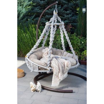 Balansoar de gradina cu 2 locuri Ahtapot, Gri, 175x175x230 cm - Gri
