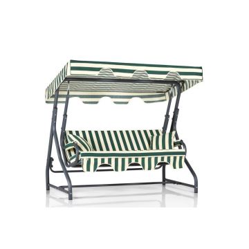 Balansoar de gradina cu 3 locuri Dumrul, Verde, 160x110x50 cm - Verde