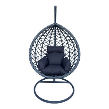 Cuib de leagan Lyere, Metal si ratan PE, 120x108x195 cm