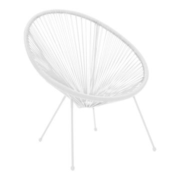Fotoliu Acapulco, Metal Rattan, Alb, 68x74x84 cm