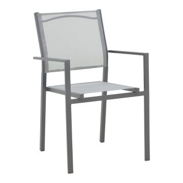 Fotoliu exterior Confidence, metal si textilene, 54x54x86 cm