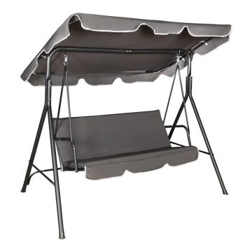 Leagăn de gradină cu suport Globo, Metal & Țesătură Antracit, 170x110x153 cm