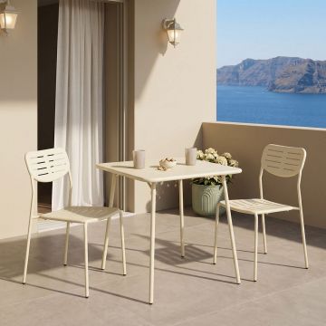 Moraja Deraby I set 3 piese crem metal, 70x70x73 cm - Crem