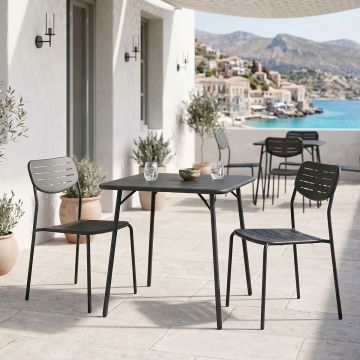 Moraja Deraby I set 3 piese negru metal, 70x70x73 cm