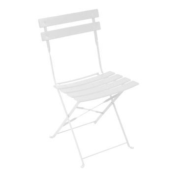 Scaun Bistro pliabil, metalic, alb, 42x46x82 cm