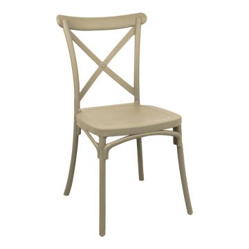 Scaun Crossie, Diverse culori, 38x46x82 cm - Crem