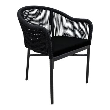 Scaun de aluminiu Legana cadru antracit-ratan, 56x66x82 cm - Antracit