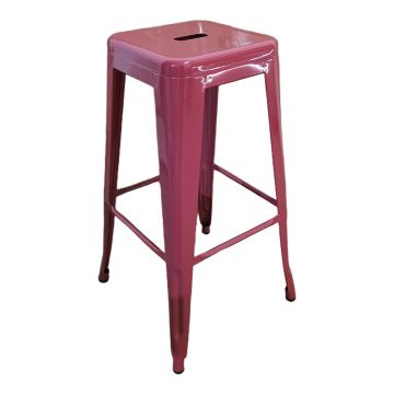 Scaun de bar Utopia metal, Negru, 42x42x76 cm