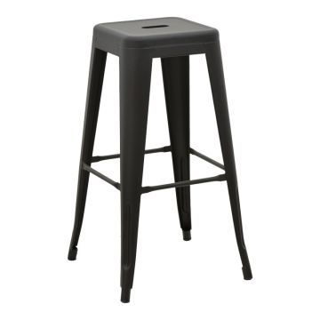 Scaun de bar Utopia metal, Negru, 42x42x76 cm