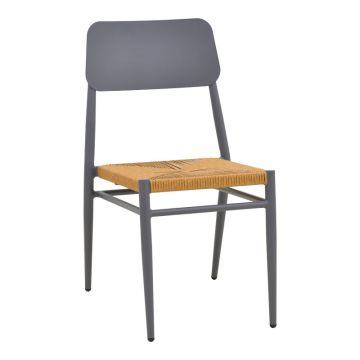 Scaun de exterior Giardino, Alb-Natural, 45x56x82 cm