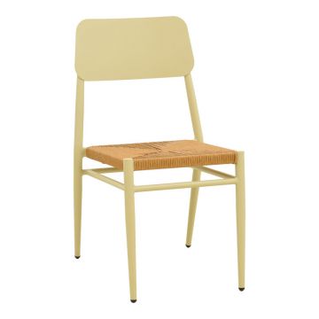 Scaun de exterior Giardino, Alb-Natural, 45x56x82 cm