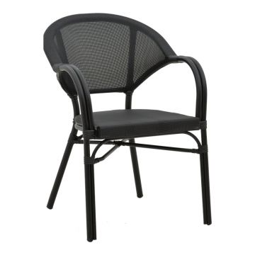 Scaun de gradina Elyza, Bej - Negru, 57x62x84 cm