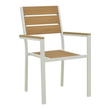 Scaun de gradina Stivuibil, Breze, Alb, 60x57.5x88 cm
