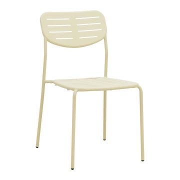 Scaun de gradina stivuibil, Deraby, Crem, 45.5x52.5x83 cm