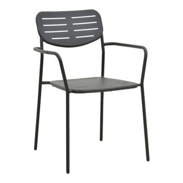Scaun de gradina Stivuibil, Deraby, Negru, 45.5x56x83 cm