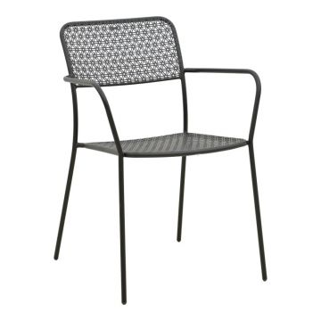 Scaun de gradina Stivuibil, Federal, Negru, 58x57x81.5 cm