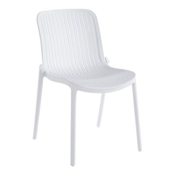 Scaun de gradina Stivuibil, Teragi, Alb, 43.5x58x82 cm