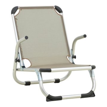 Scaun de plaja cu Spatar Inalt, Playa, Champagne, 72x54x63 cm