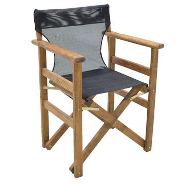 Scaun directorial cu structura Retto, lemn de fag masiv, PVC negru, compacte, nuc, 61x51x86 cm