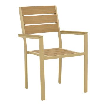 Scaun exterior Breze, aluminiu si plywood, 58x60x88 cm