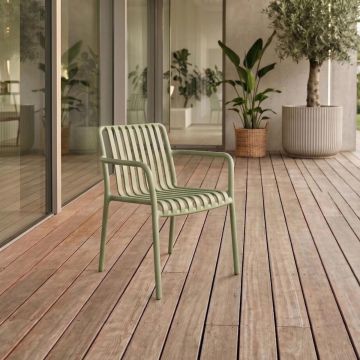 Scaun pentru gradina Valoro, Homla, 54.50x58.50x81 cm, plastic, verde